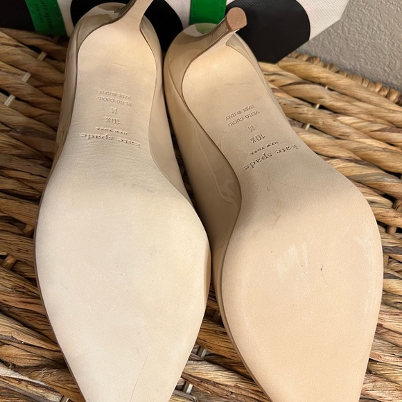 KATE SPADE ♠️ Vivian Nude Patent Leather Heels Size 10.5 - Picture 7 of 9